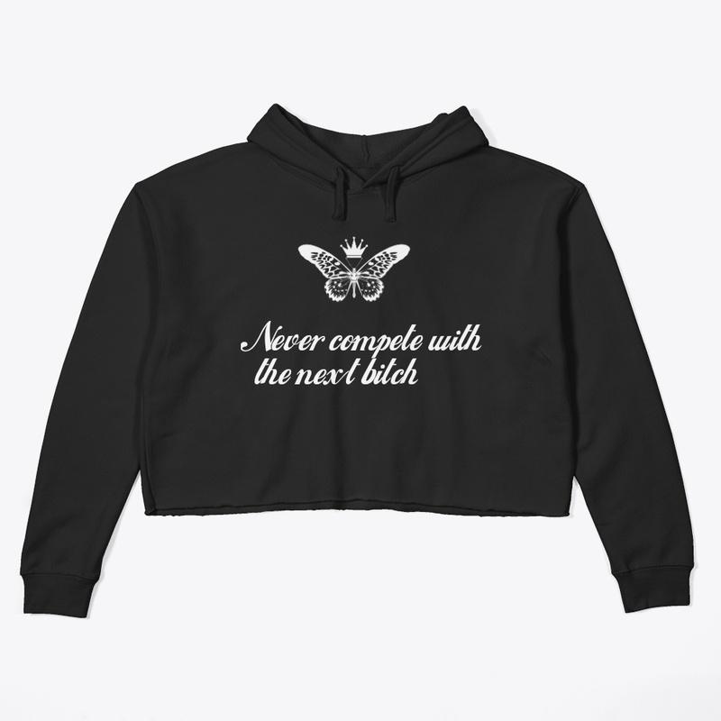 Cropped hoodie w/ quote of the day 